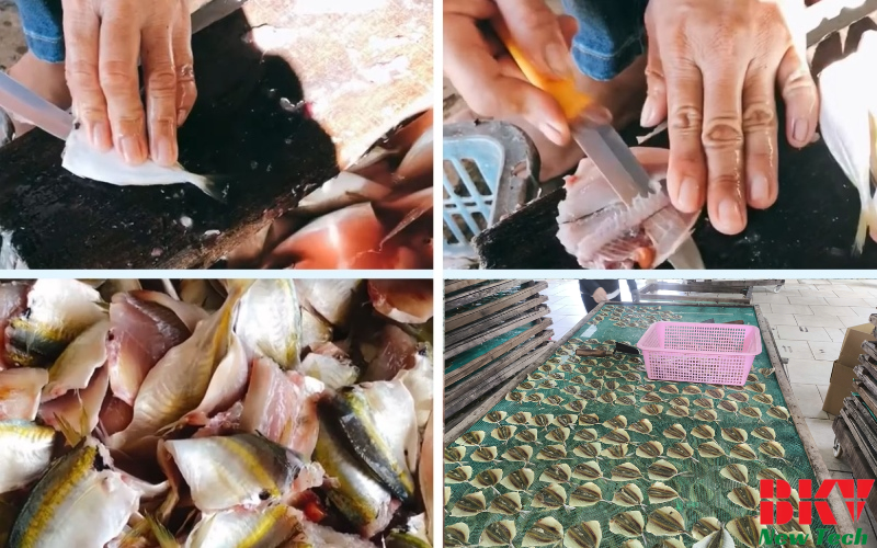 Sơ chế cá chỉ vàng trước khi sấy